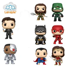 Lensple NEW 10cm Super Hero Batman Flash Cyborg Superman Aquaman Arrow action figure Toys Fit Car Decoration