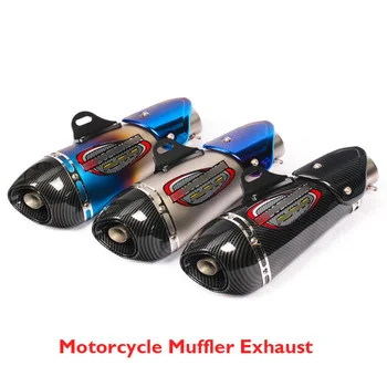 

Motorcycle Exhaust Pipe Muffler Exhaust System Tip Silencer Exhaust Pipe Carbon Fiber Stainless for Universal Dirt Bike ATV