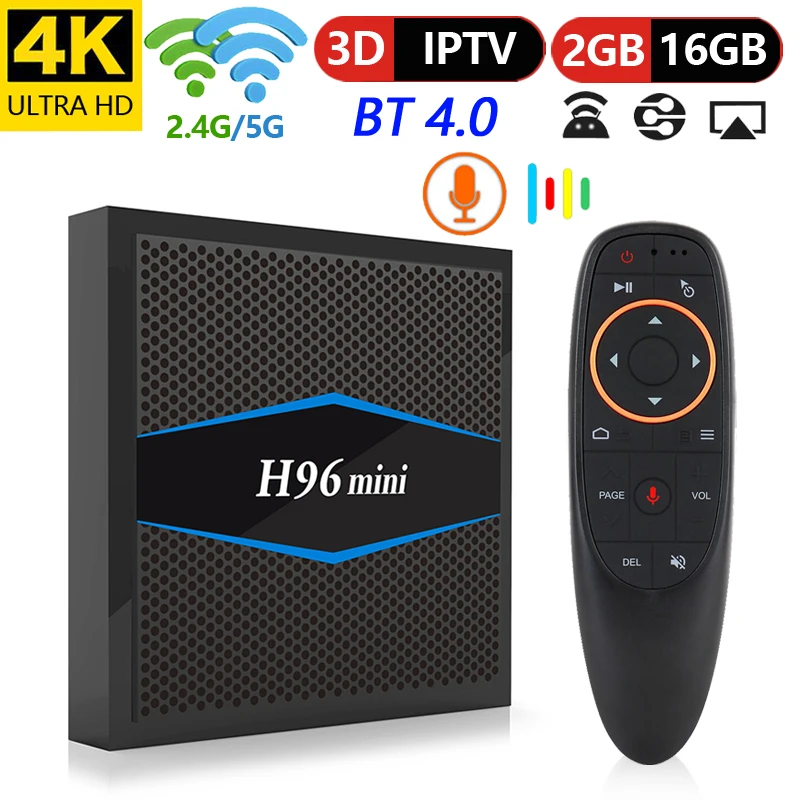 

Original H96 mini Android TV Box 2GB + 16G Android 7.1 Amlogic S905W Set Top Box 2.4G/5G Wifi HD 2.0 3D H.265 4K Media Player
