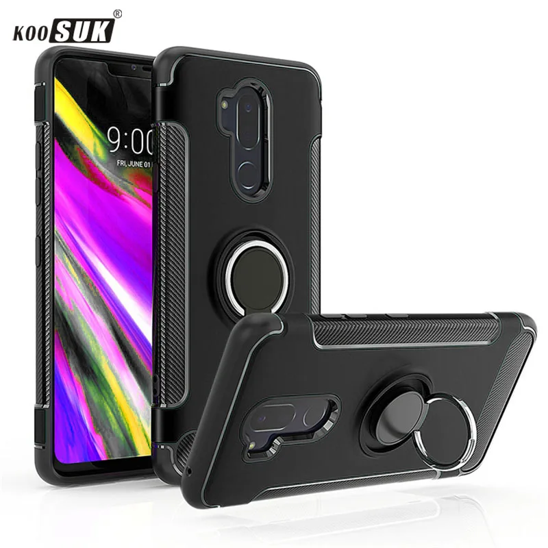 

For LG G7 ThinQ Case Cover Armor Full Protection Ring Magnetism Holder Phone Back Shell For LG G6 G8 G8 V40 V50 V30 Q7 Q8 Coque