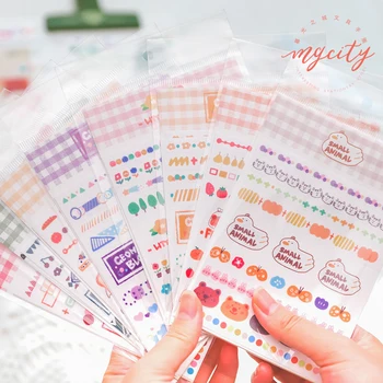 

16pcs/LOT colorful Carnival series writable sticker bag Creative decoration DIY paper washi stickers
