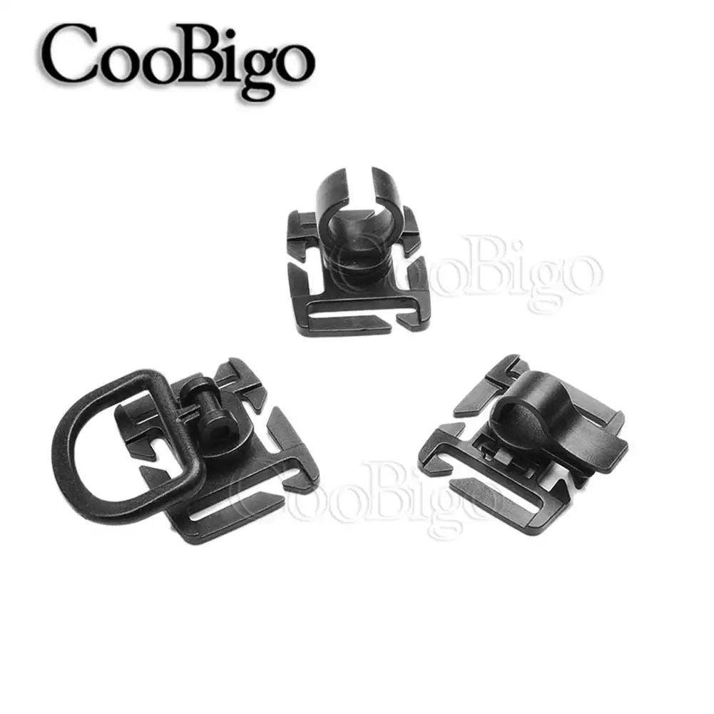 

5pcs Black Rotation Sternum Strap Hydration Bladder Tube Pipe Clip MOLLE Tactical Backpack Webbing Travel Kits Holder Buckle