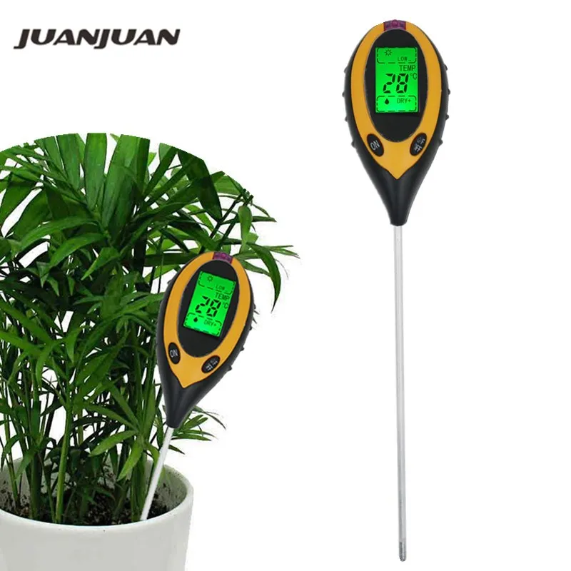 

4 in 1 Soil Ph Meter Soil Tester PH Moisture Meter Temperature Sunlight Intensity Measurement Analysis Acidity Alkali 40%Off