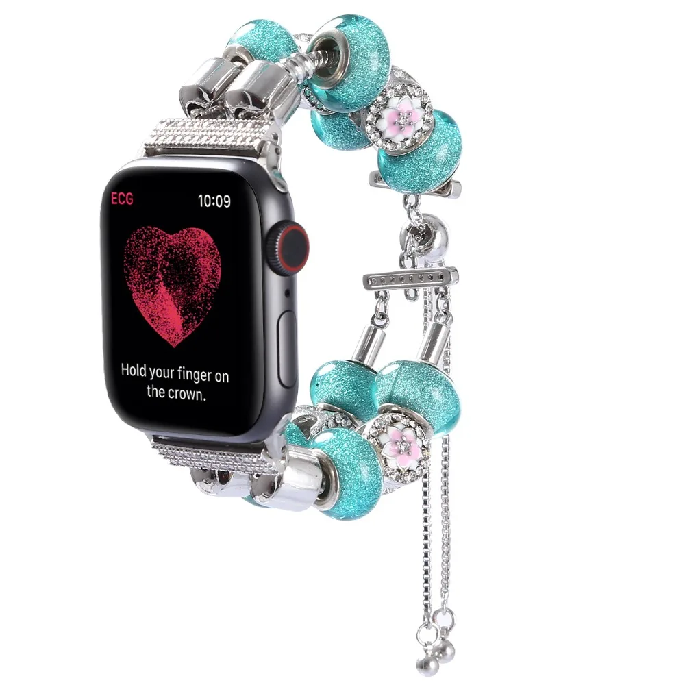Роскошный ювелирный декоративный ремешок для apple watch, браслет с агатом и драгоценным камнем для iWatch 38 мм 42 мм 40 мм 44 мм Серия 1 2 3 4