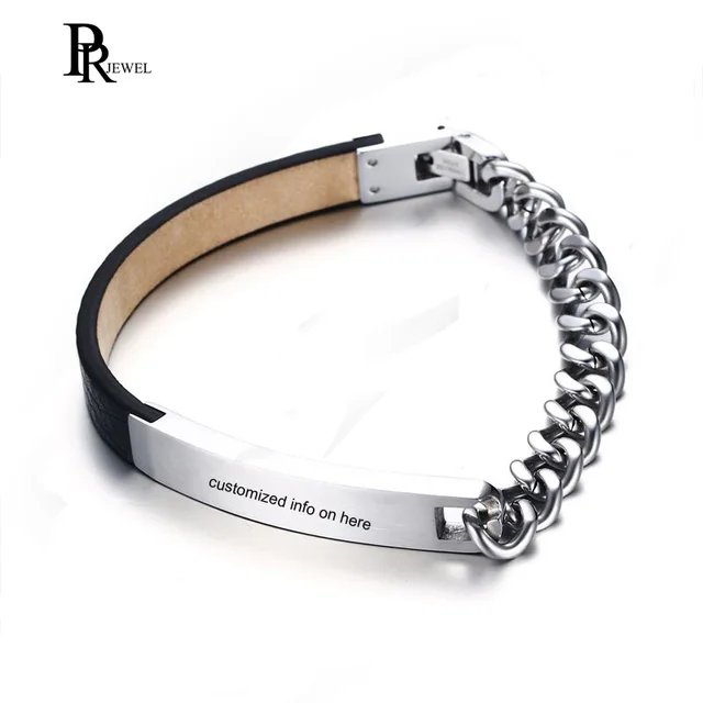 Personalized Women S Bracelets Custom Made Stainless Steel Personalized Women S Bracelets Custom Made Stainless Steel Microfiber Leather Engraved