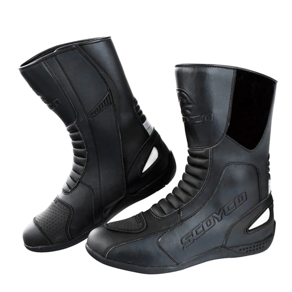 SCOYCO Touring Motorboats Moto motociclista Botas de motocicleta para montar hombres Botas de Moto zapatos impermeables Botas de zapato Botas