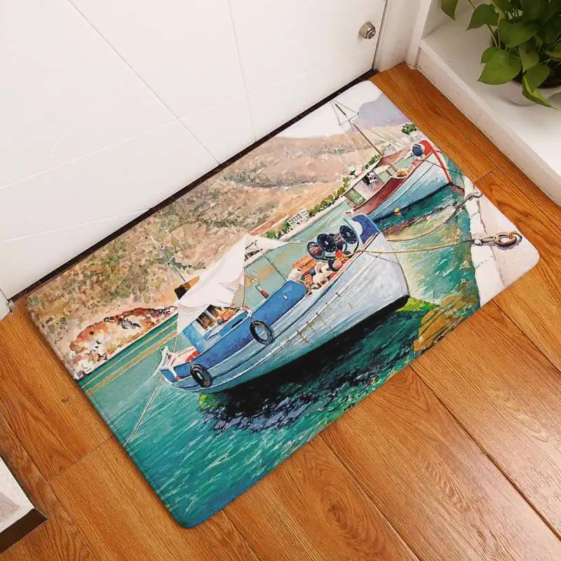 CAMMITEVER пейзаж море лодка коврики мягкие фланелевые 3D коврик, мат ковер для декора гостиной - Цвет: 2054-4