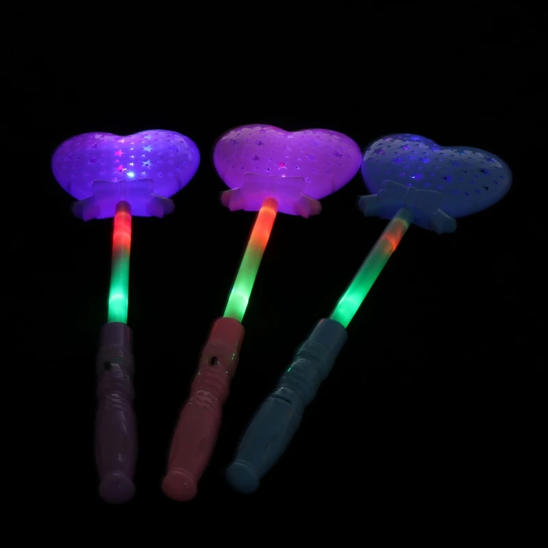 

New Heart-shaped Led Light Up Sticks Magic Light Stick Fairy Light Projection Kids Toy