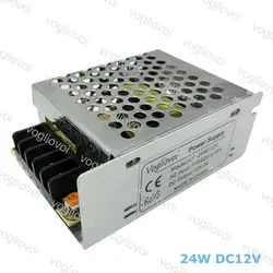 Vogliovoi светодиодный трансформатор 24 W DC24V 1A или DC12V 2A Алюминий серебристый светодиодный драйвер Мощность адаптер для 3528 5050 5730 Светодиодные
