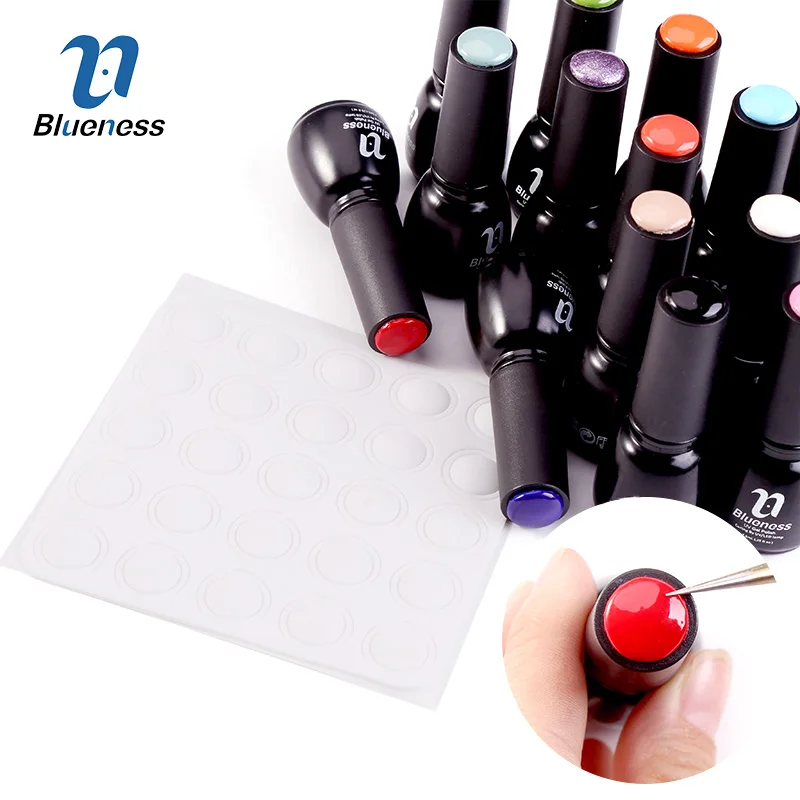 

20/50Pcs White Silicone Color Button UV Nail Polish Peas Label Sticker Gel Paster Adhesive Manicure Nail Art Tool