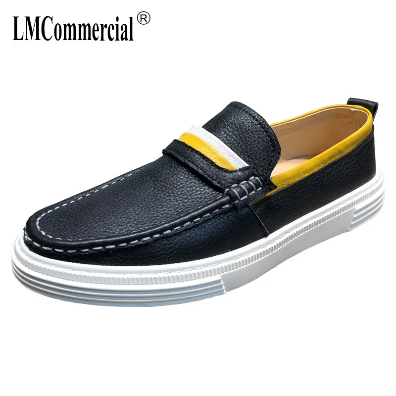 

Summer Breathable Comfortable Lazy Man Shoes British Genuine Leather Leisure Shoes men casual natural leather loafers cowhide