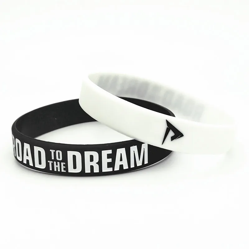 Road to the Dream Rubber Silicone Bracelets&Bangles silicone wristband Ink Filled Letter Women Men Bracelet Rubber Wrstband Gifts SH307 1PC