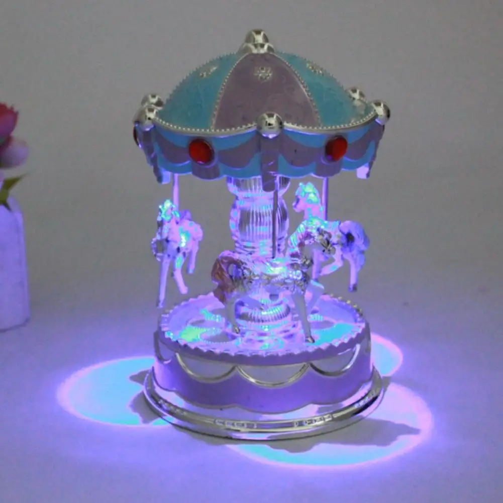 

LED Glowing Merry-Go-Round Carousel Music Box Kids Toy Christmas Birthday Gift Bedroom decoration Gorgeous desktop toy with love