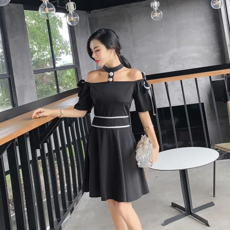 Missoov designer Brand fashion summer Women's Clothing Dress sexy style female halter slash neck Dresses vestidos hot new black