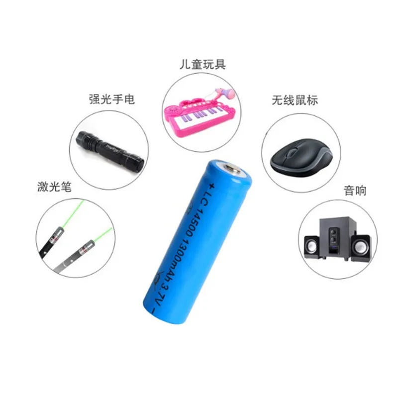 

1or2 PCS AA 14500 1300mah 3.7 V lithium ion rechargeable batteries for LED flashlight,toy free delivery to Russian Federation