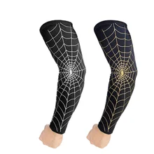 Эластичные нарукавники Spiderweb для баскетбола, велоспорта, рукава для рук, налокотники, спортивные защитные предплечья, защита от солнца, УФ компрессионные гетры для рук