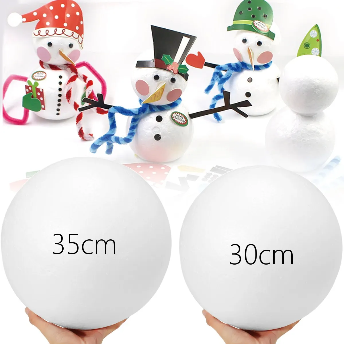 Large Polystyrene Styrofoam Solid White Foam Ball Round DIY Craft Home