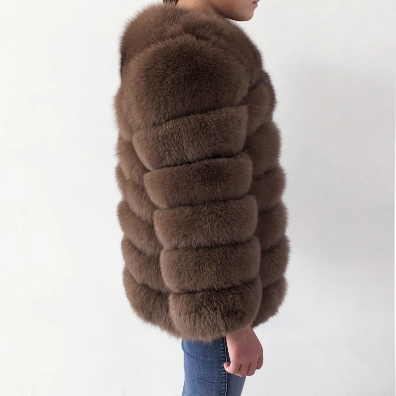 Пальто из натурального Лисьего меха, Женская Короткая кожаная куртка без рукавов, зимняя красивая натуральный мех лисы куртка-жилет, пальто из натуральной кожи