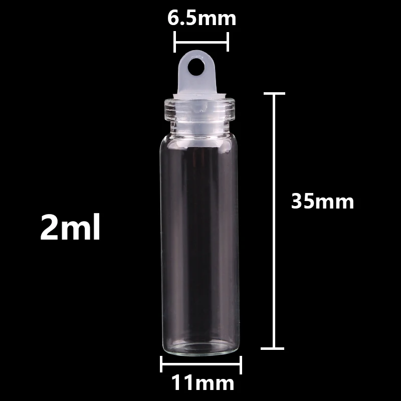 Lots 300 pieces 1ml 2ml Mini Glass Bottles with Plastic Stopper Spice Bottles Jars DIY Craft 3