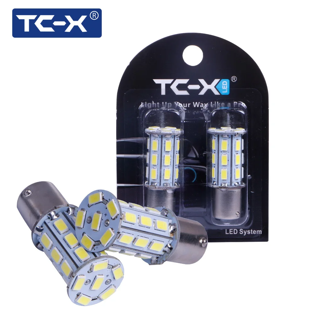 TC-X 2 шт. P21W 1156 27 светодиодов 5730 SMD 12 В BA15S высокое Мощность автомобиль хвост лампы стоп-сигналы Авто re V ERSE лампы Яркий белый автомобиль-Стайлинг