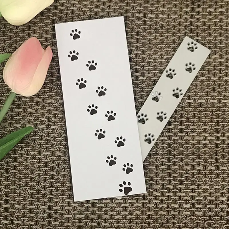 

Small Dog Paw Print Metal Cutting Dies for Scrapbooking DIY Album Embossing Folder Paper Cards Maker Template Decor Stencils