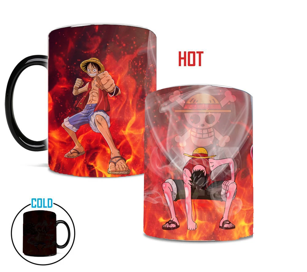 Кофейные кружки Gear four Super Luffy Ace Zoro Термочувствительная кружка лучшие подарочные