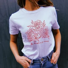 Ser amable o vete Rose impresión Tumblr estética Grunge camiseta Vintage moda Tee