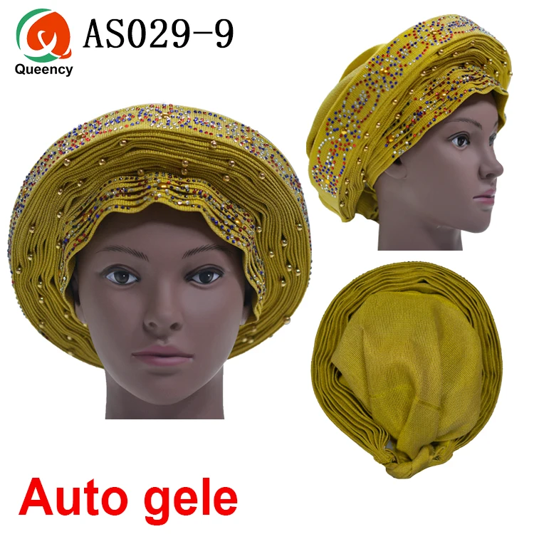 Aso Ebi Queency Африканский Авто геле уже связаны Aso OKE Headtie 1 шт./упак. доступны 24 цвета DHL AS029