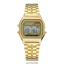 Oro de plata de los hombres de las mujeres reloj Digital Led relojes cuadrado vestido de las mujeres deportes relojes de señoras reloj hodinky, relojes femeninos saat