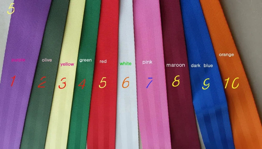 

15 meter Roll Seat Belt Webbing Safety Strap11 Colors 48mm Wide 5 Bars