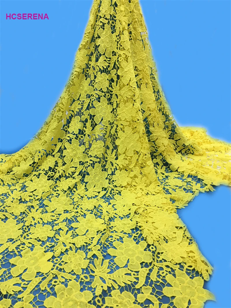 

2yards!African yellow cord Lace Fabric New Arrival African Cord Lace Guipure Lace Fabrics High Quality For wedding free shipping