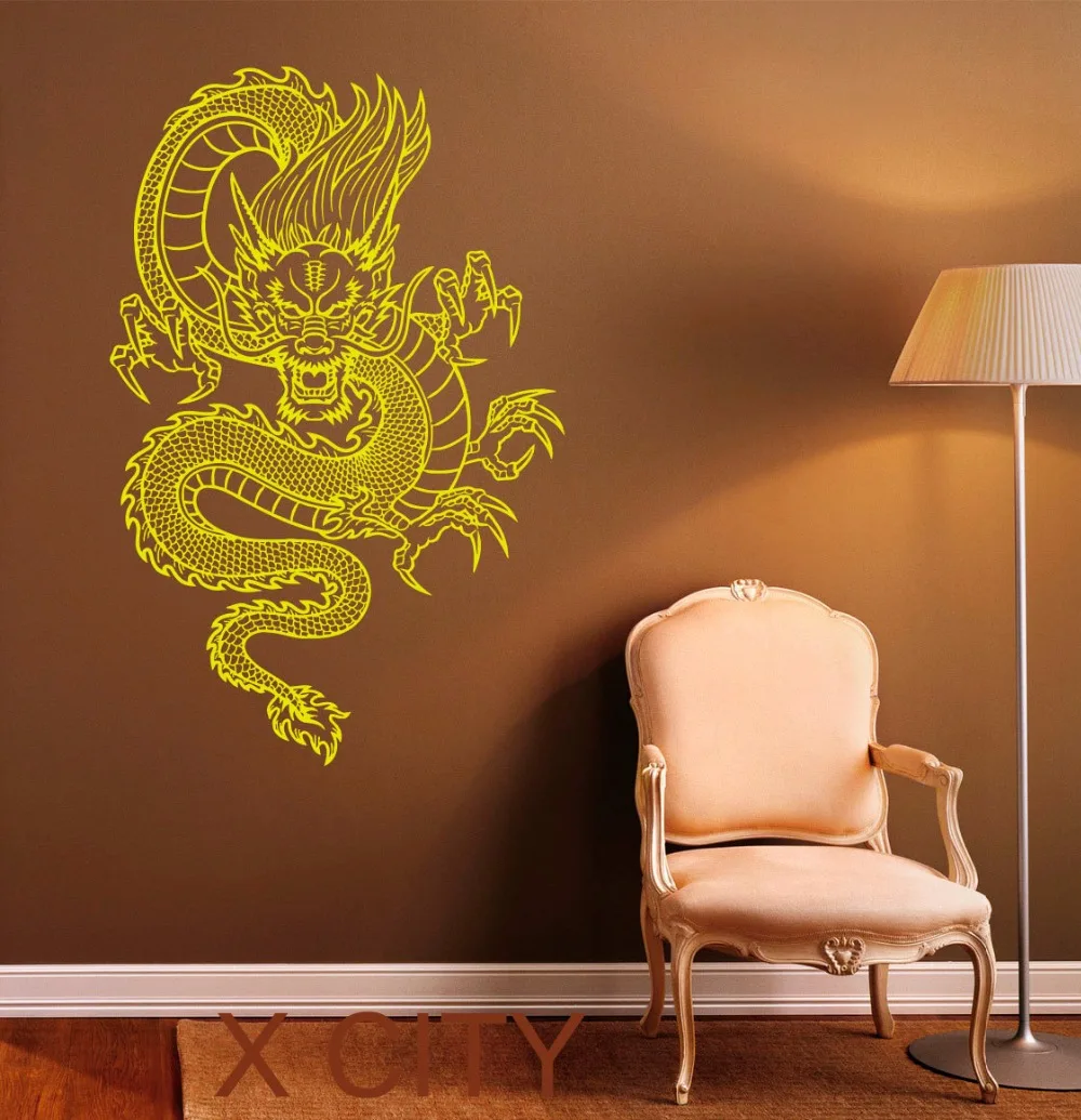 Chinese Dragon Decal Mysterious East Mythology Wall Vinyl Stickers Orient Style Home Interior Design Art Mural Living Room Decor