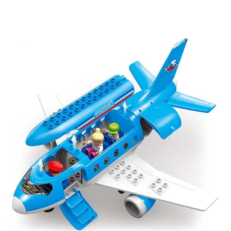 82 шт. красочные морские воздушные земли DIY Самолеты большие Кирпичи Строительные блоки фигурки обучающая игрушка для детей совместимый бренд Duplo