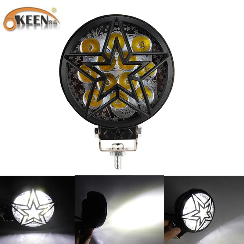 

OKEEN New Arrival Led Work Light 12V 24V Motorcycle Led Headlight 6500K White Motor Bike Led Bar Offroad Fog Lights Head Lamp
