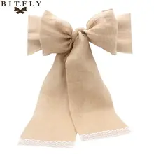 10 шт./партия 17x275 см винтажные кружевные Мешковины Ленты для свадебных стульев натуральная лента из джута, мешковины для свадебного украшения