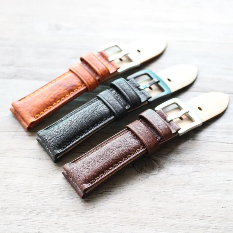 

High quality new Italian wrestling shark skin strap 18MM 20MM 22MM 24MM high strength retro men's / women's leather strap