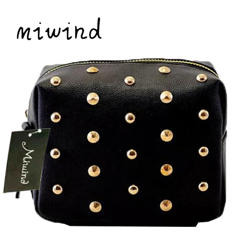 

MIWIND 2018 Rivet Women Bags Fashion metal bag Punk Mini Crossbody Bag/Women Messenger Bag Big Enough for Phone