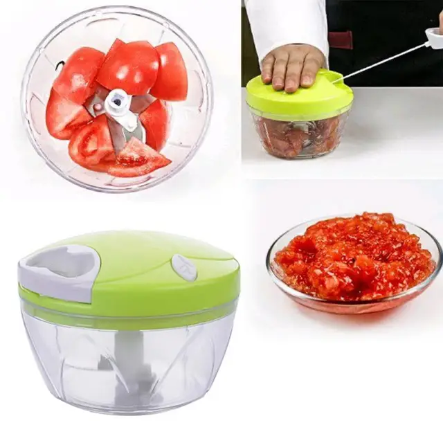 Manual Food Chopper Pull String Hand Held Veggie Processor to Chop