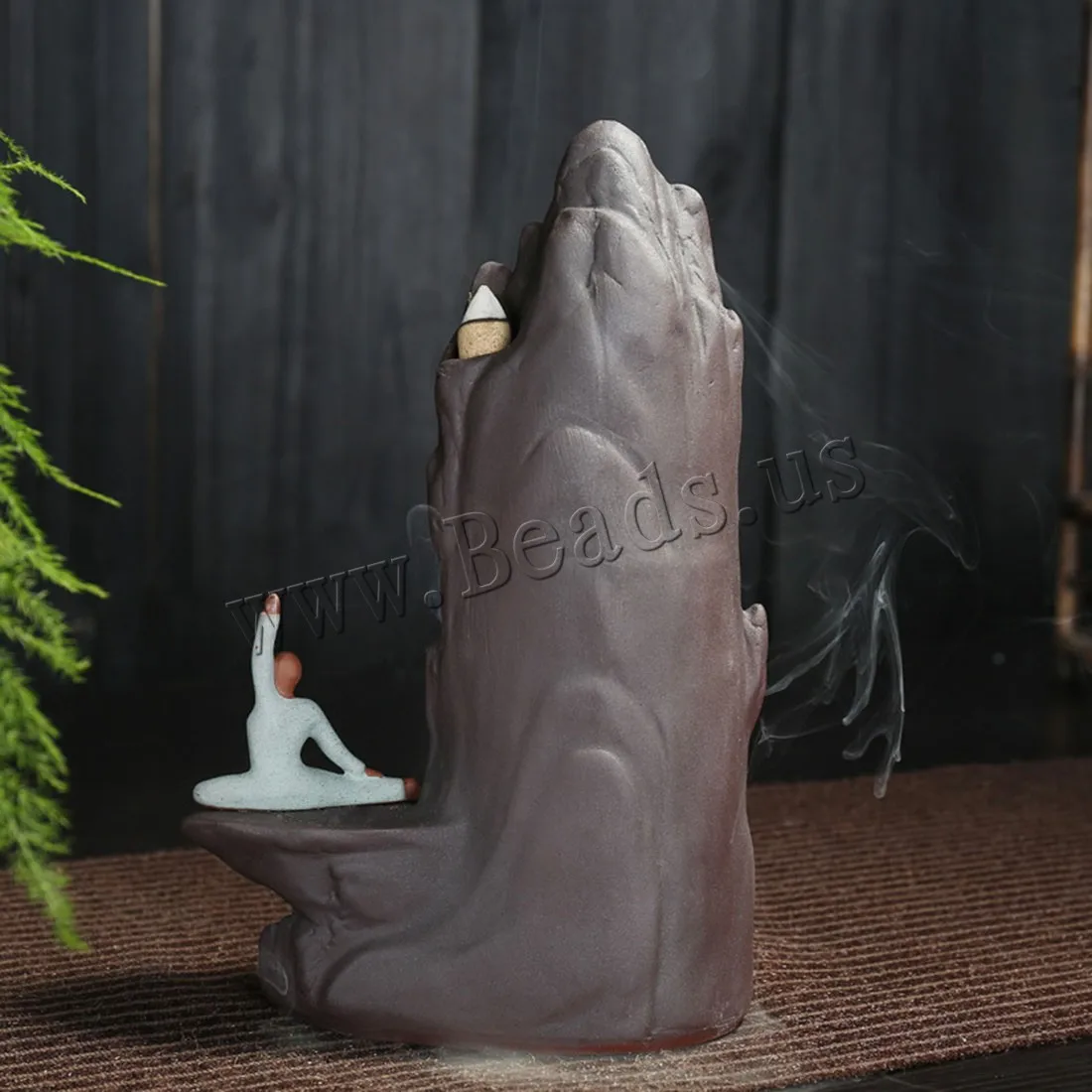 Creative Mountain Lotus Flower Incense Burner Ceramic Waterfall Backflow Incense Holder Censer Use In Home Office Teahouse