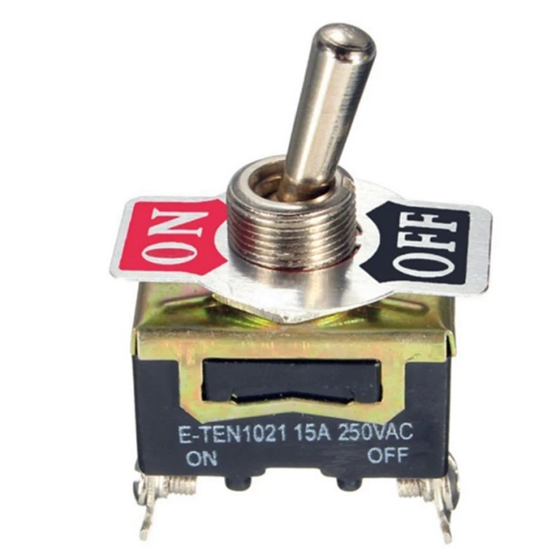 

10pcs E-TEN1021 SPST 2Pin Car Boat 15A 250V ON/OFF Rocker Toggle Switch Industrial Switch