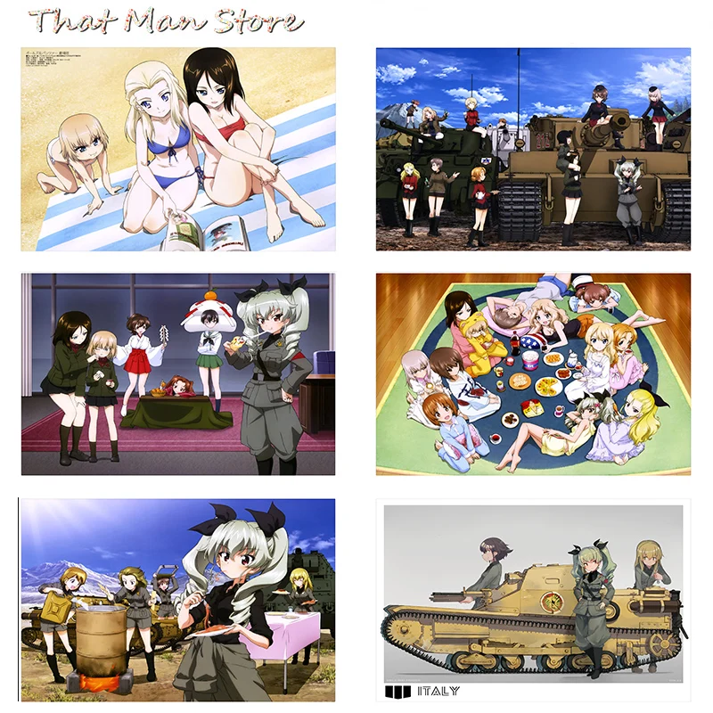 

GIRLS und PANZER Poster Clear Image Wall Stickers Home Decoration Good Quality Prints White Kraft Paper 42X30cm