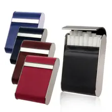 FIREDOG Brand Genuine Leather Holds 16Pcs Cigarettes Cigarette Case Smoking Accessories Metal Cigarette Box Holder CL57