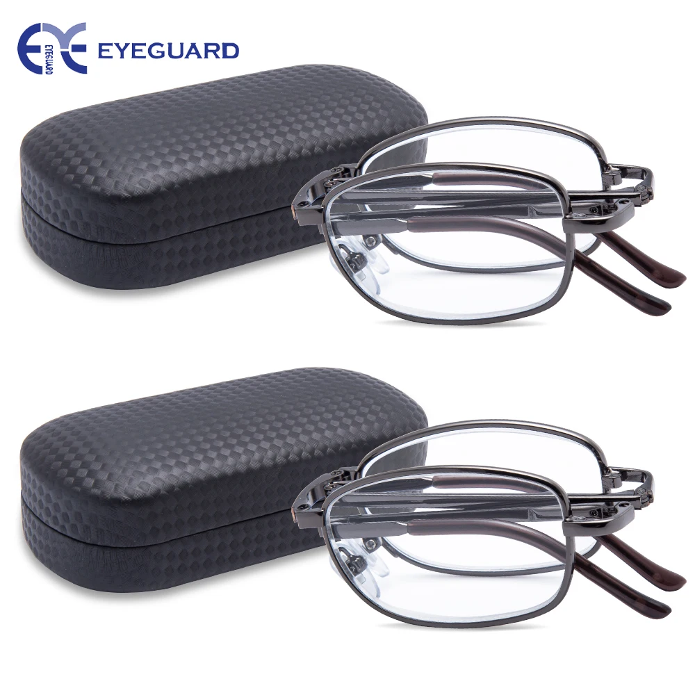 

EYEGUARD Reading Glasses Metal Folding Readers Gun Women Men Classic Foldable glasses Unisex