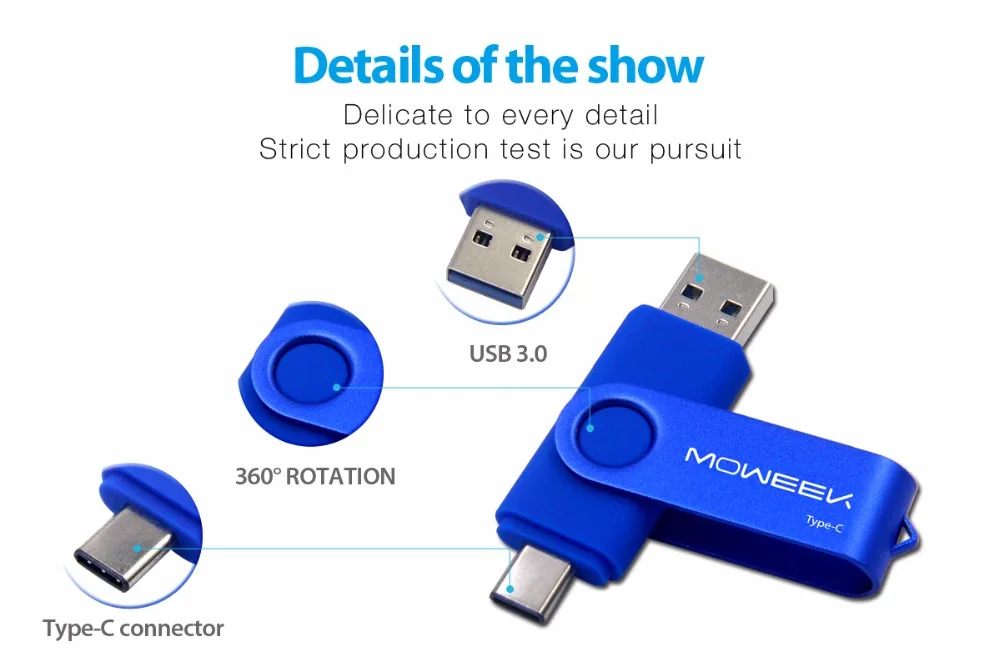 Moweek высокоскоростная флеш-накопитель USB 3,0 модная ручка-накопитель типа C 64 ГБ 32 ГБ 8 ГБ металлическая Флешка 16 Гб карта памяти с бесплатной доставкой