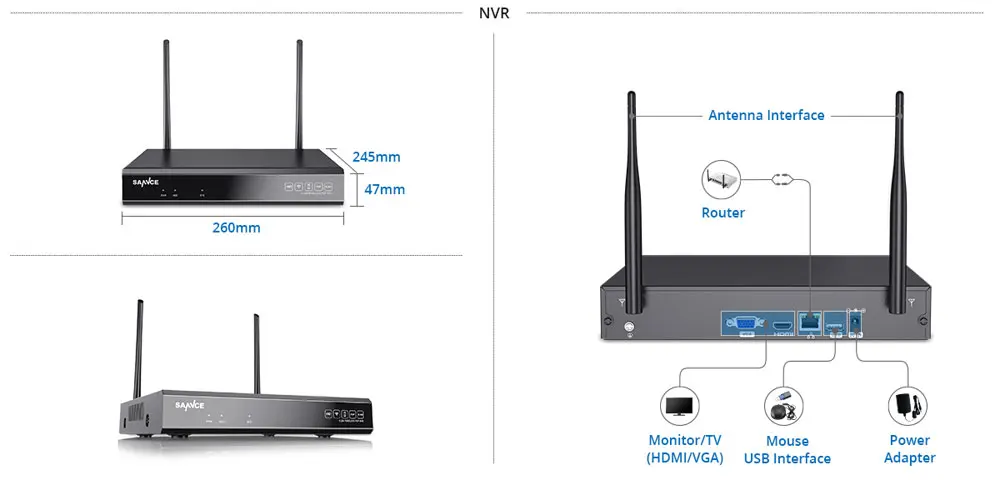 SANNCE 8CH Беспроводная система видеонаблюдения 960P 2 ТБ HDD 1.3MP NVR IP IR-CUT камера наружного видеонаблюдения IP система безопасности комплект видеонаблюдения