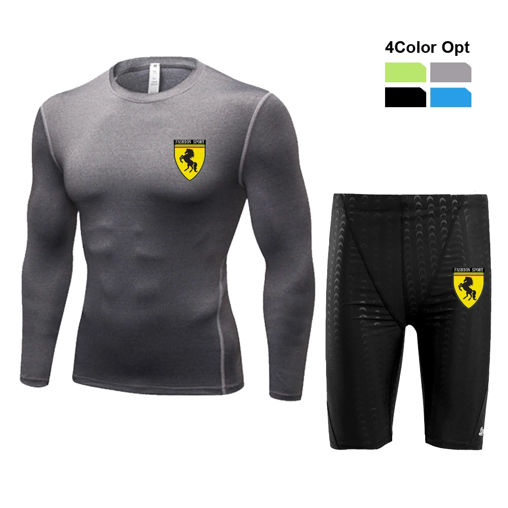 

Men Boy Swim Top T Shirt Trunks Boxers Shorts Swimwear Short Pants Swim Suit Swimming Wear Long Sleeves for Beach Spa Pool uujg
