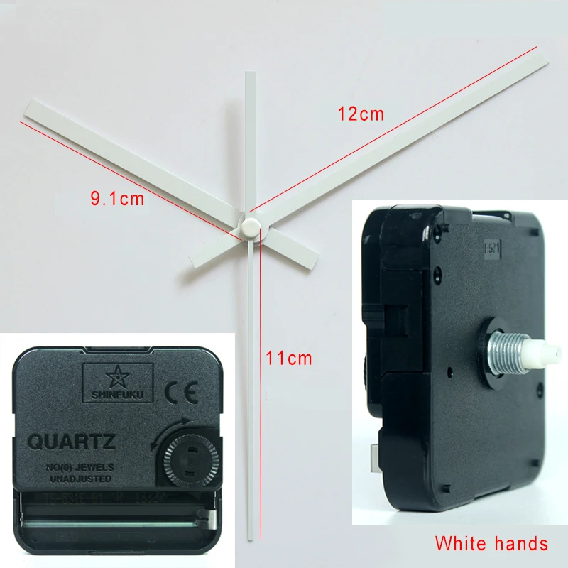 

Shinfuku wall clock mechanism with 18# hands Silent Plastic Movement DIY Clock Accessory kits Sweep Quartz Movement TS-631E-B1