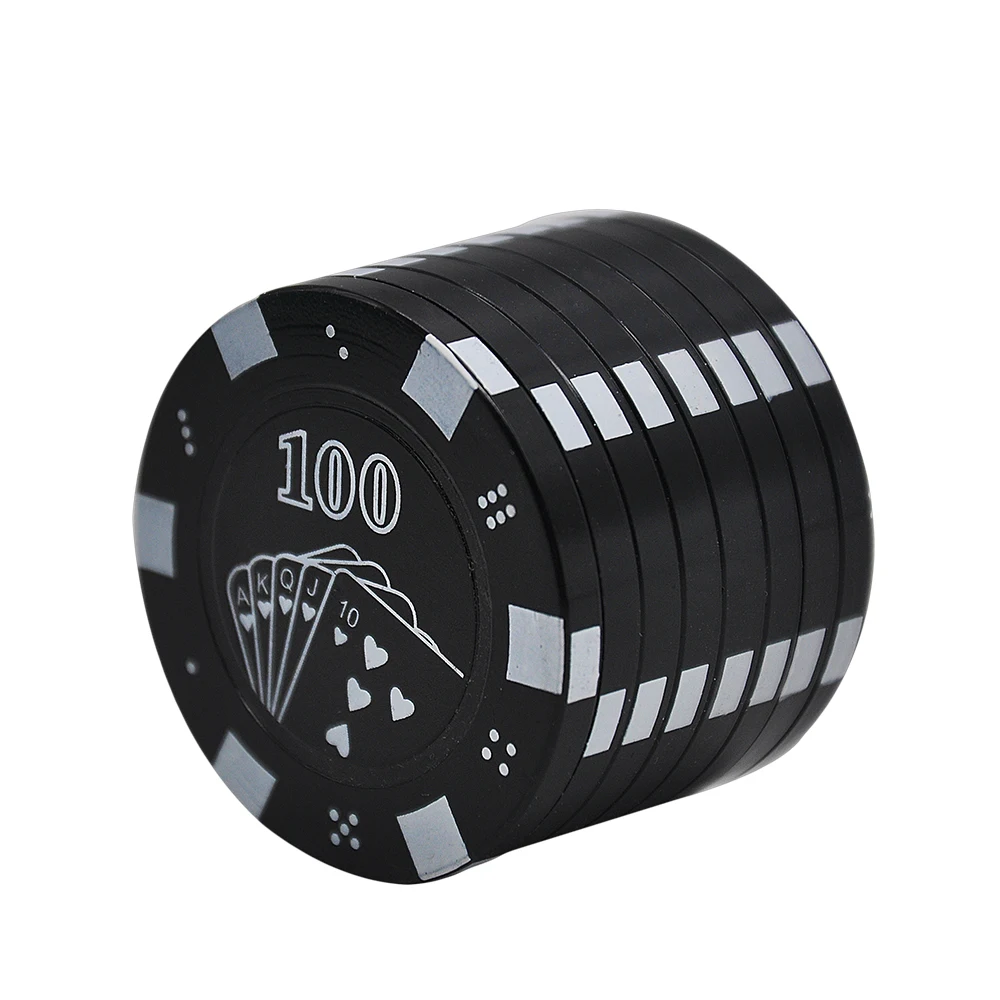 Poker Chip Herb Grinder 42 MM 3 Layers Zinc Alloy Metal Spice Grinder