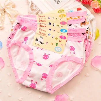 

1Pc Baby Girl Lovely Cartoon Underwear Lace Edge Cotton Briefs Kids Panties Soft