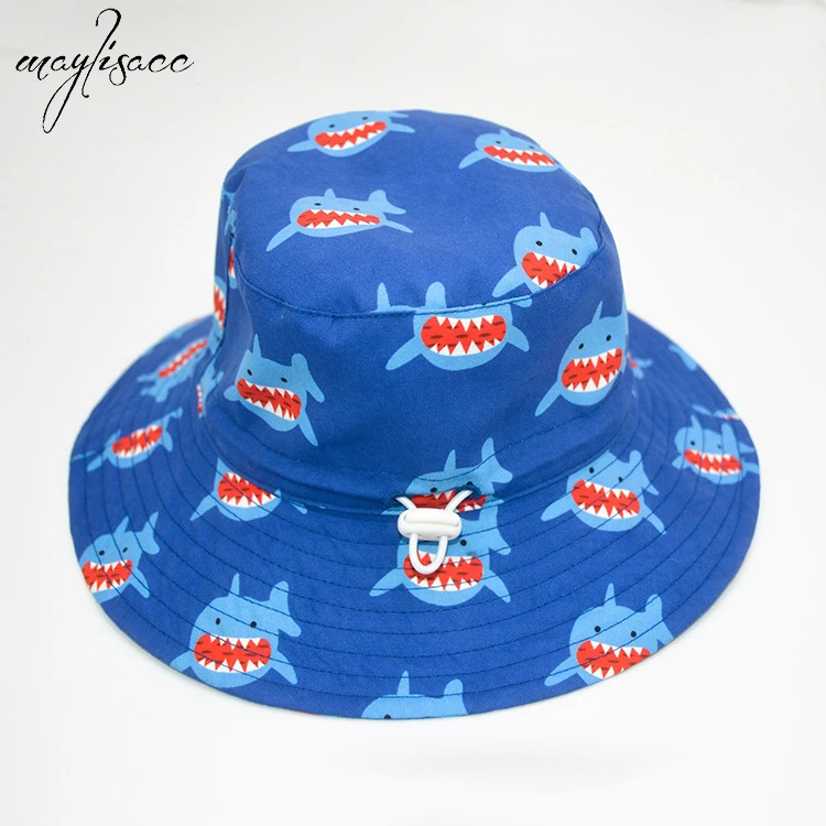 Maylisacc NEW Children's Fisherman Cap Sunscreen Summer Ultraviolet-proof Sunshade Small Shark Pattern | Аксессуары для одежды
